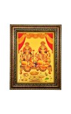 Hitech Sales Lord Sri Laxmi Ganesh Light Weighted 9X7 photoFrame Waterproof Glass Cover 3d photo with Wooden Frames for Table, Temple Wall, Mandir, Gym, and Outdoor Spaces, Home Decor