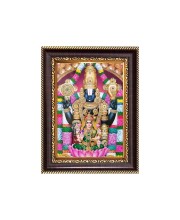 Lord Perumal with Lakshmi Mata Digital Print Photo 6.7x8.7 inches - Vibrant Religious Wall Art for Home, Office and Temple Decor.
