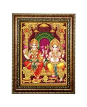 Hi Tech Sales Maa Lakshmi & Lord Ganesha Photo Frame for wall/table, Study & living room, gifts (7 x 9)