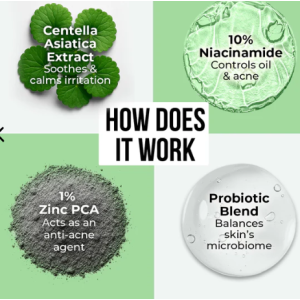 Dr. Sheth's Centella & 10% Niacinamide Face Serum | Oil & Sebum Control | Acne Scars, Acne Marks, Redness & Skin Irritation | Lightweight & Quick-Absorbing | Fades Discoloration & Improves Skin Texture | For All Skin Types | 30 ml