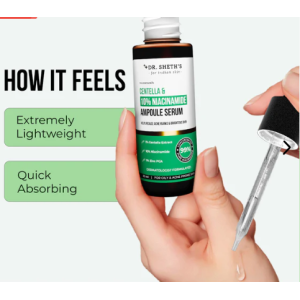 Dr. Sheth's Centella & 10% Niacinamide Face Serum | Oil & Sebum Control | Acne Scars, Acne Marks, Redness & Skin Irritation | Lightweight & Quick-Absorbing | Fades Discoloration & Improves Skin Texture | For All Skin Types | 30 ml
