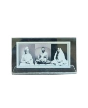 Acrylic Table Photo Black and white Stand with Sri Ramakrishna, Sarada Ma & Swami Vivekananda â€“ Crystal Clear Religious Decorative Frame for Home Temple, Office Desk & Study Table (Black n white)