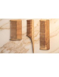 Natural Pure Wooden Hair Comb for Men & Women | Anti-Static Handmade Wood Comb with Fine & Wide Teeth | Scalp Massage Detangling Comb for Smooth & Healthy Hair Care | Beard & Hair Styling Set