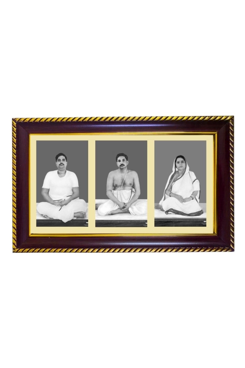 Swami Vivekananda Ramakrishna Paramhansa Sarada Photo Frame 10x6 Inch | Glossy Maroon Polystyrene Frame | Divine Wall & Table Decor | Temple Decoration & Gift Item (Pack Of 1) (F20981)