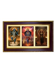 Tridevi Photo Frame 8x4 Inch | Glossy Maroon Polystyrene Frame | Divine Wall & Table Decor | Temple Decoration & Gift Item (Pack Of 1) (F21257)