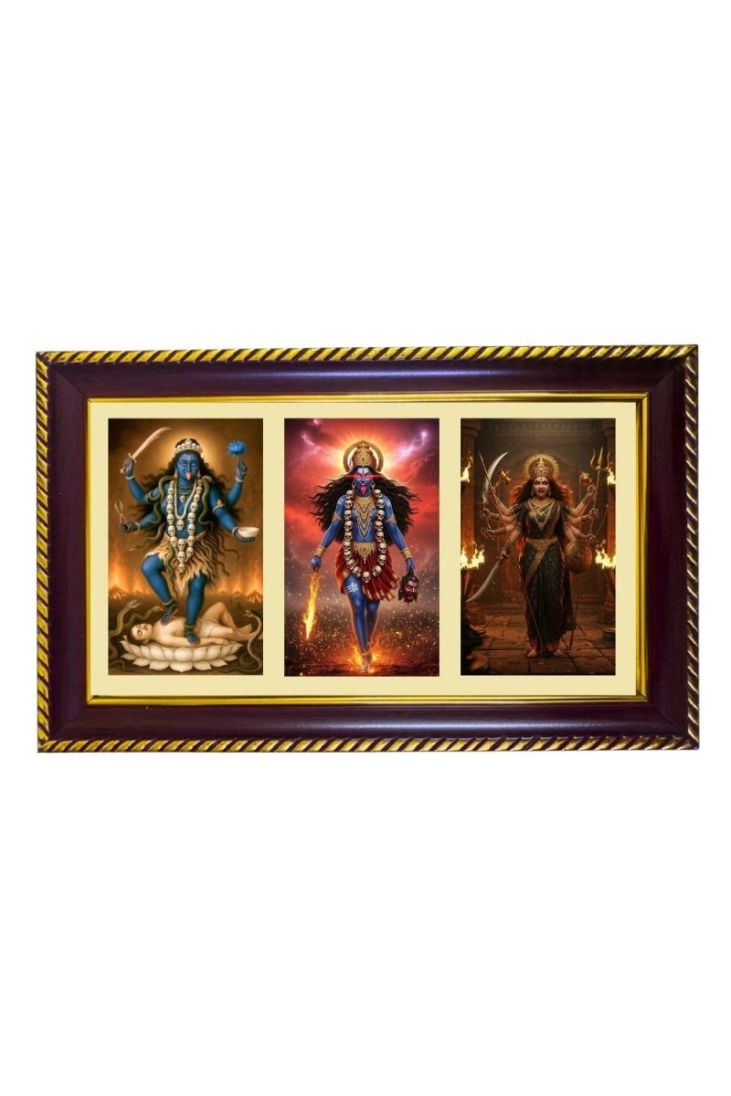 Tridevi Photo Frame 8x4 Inch | Glossy Maroon Polystyrene Frame | Divine Wall & Table Decor | Temple Decoration & Gift Item (Pack Of 1) (F21257)