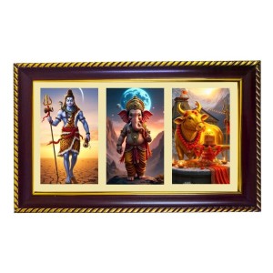 Shiva-Ganpati-Nandi Photo Frame 8x4 Inch | Glossy Maroon Polystyrene Frame | Divine Wall & Table Decor | Temple Decoration & Gift Item (Pack Of 1) (F20846) Shiva-Ganpati-Nandi Photo Frame 8x4 Inch | Glossy Maroon Polystyrene Frame | Divine Wall & Table Decor | Temple Decoration & Gift Item (Pack Of 1) (F20846)