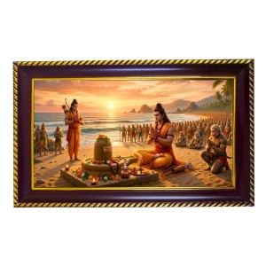 Lord Ram Photo Frame 14x10 Inch | Glossy Maroon Polystyrene Frame | Divine Wall & Table Decor | Temple Decoration & Gift Item (Pack Of 1) (F20442) Lord Ram Photo Frame 14x10 Inch | Glossy Maroon Polystyrene Frame | Divine Wall & Table Decor | Temple Decoration & Gift Item (Pack Of 1) (F20442)