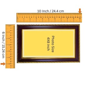 Ganesha-Vishnu-Shiva Photo Frame 8x4 Inch | Glossy Maroon Polystyrene Frame | Divine Wall & Table Decor | Temple Decoration & Gift Item (Pack Of 1) (F20976)