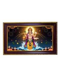 Lord Vishnu Photo Frame 12x8 Inch | Glossy Maroon Polystyrene Frame | Divine Wall & Table Decor | Temple Decoration & Gift Item (Pack Of 1) (F20335)