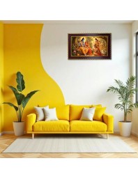 Lord Ram Laxman Hanuman Photo Frame 14x10 Inch | Glossy Maroon Polystyrene Frame | Divine Wall & Table Decor | Temple Decoration & Gift Item (Pack Of 1) (F20228)