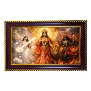 Tridevi Photo Frame 14x10 Inch | Glossy Maroon Polystyrene Frame | Divine Wall & Table Decor | Temple Decoration & Gift Item (Pack Of 1) (F20524) Tridevi Photo Frame 14x10 Inch | Glossy Maroon Polystyrene Frame | Divine Wall & Table Decor | Temple Decoration & Gift Item (Pack Of 1) (F20524)