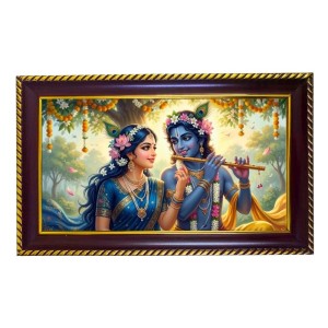 Lord Krishna And Mata Radha Photo Frame 8x4 Inch | Glossy Maroon Polystyrene Frame | Divine Wall & Table Decor | Temple Decoration & Gift Item (Pack Of 1) (F20473) Lord Krishna And Mata Radha Photo Frame 8x4 Inch | Glossy Maroon Polystyrene Frame | Divine Wall & Table Decor | Temple Decoration & Gift Item (Pack Of 1) (F20473)