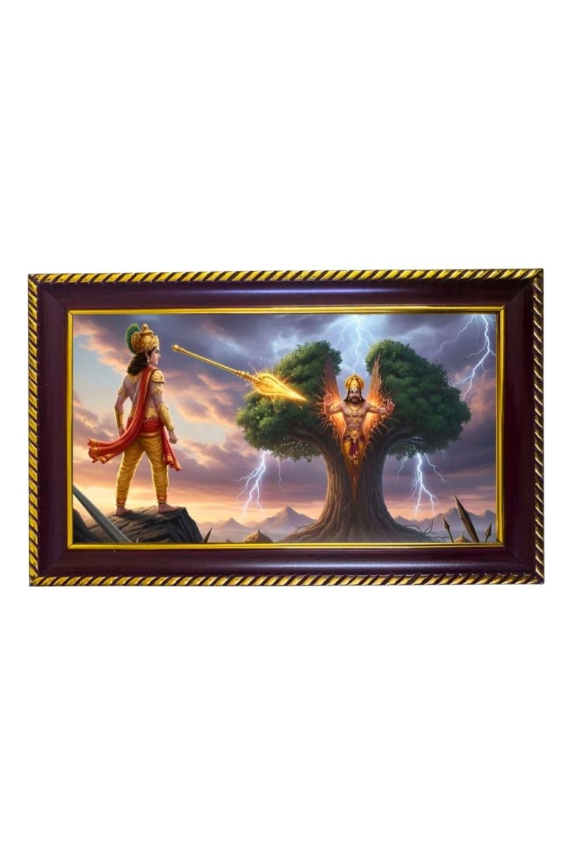 Murgun Photo Frame 10x6 Inch | Glossy Maroon Polystyrene Frame | Divine Wall & Table Decor | Temple Decoration & Gift Item (Pack Of 1) (F20348)