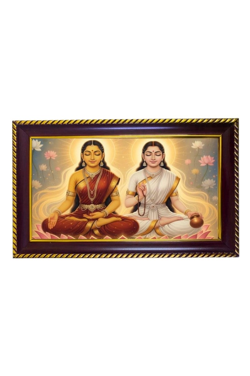 Devi Photo Frame 10x6 Inch | Glossy Maroon Polystyrene Frame | Divine Wall & Table Decor | Temple Decoration & Gift Item (Pack Of 1) (F20271)