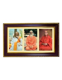 Swami Vivekananda, Ramakrishna Paramahansa, And Sarada Maa. Photo Frame 12x8 Inch | Glossy Maroon Polystyrene Frame | Divine Wall & Table Decor | Temple Decoration & Gift Item (Pack Of 1) (F21483)