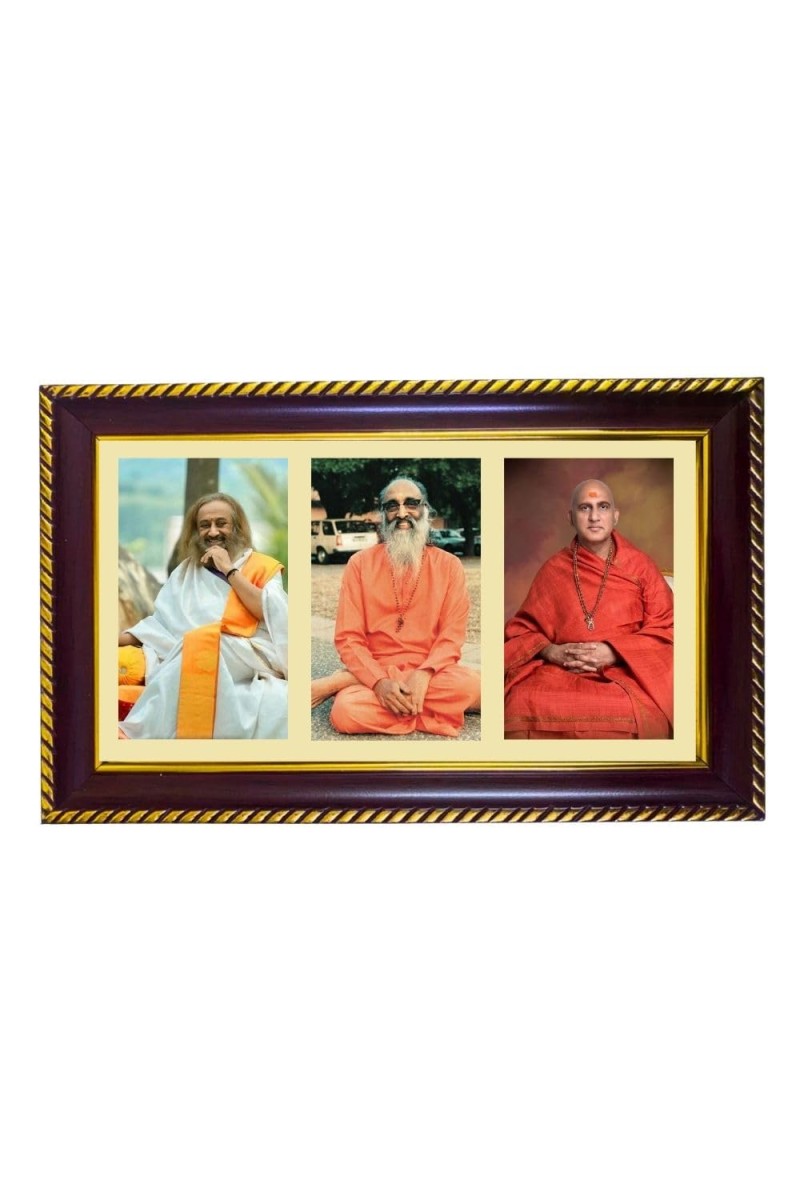 Swami Vivekananda, Ramakrishna Paramahansa, And Sarada Maa. Photo Frame 12x8 Inch | Glossy Maroon Polystyrene Frame | Divine Wall & Table Decor | Temple Decoration & Gift Item (Pack Of 1) (F21483)