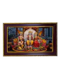 Lord Ram Sita Photo Frame 12x8 Inch | Glossy Maroon Polystyrene Frame | Divine Wall & Table Decor | Temple Decoration & Gift Item (Pack Of 1) (F20130)