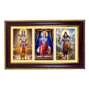 Vishnu-Krishna-Shiva Photo Frame 8x4 Inch | Glossy Maroon Polystyrene Frame | Divine Wall & Table Decor | Temple Decoration & Gift Item (Pack Of 1) (F21434) Vishnu-Krishna-Shiva Photo Frame 8x4 Inch | Glossy Maroon Polystyrene Frame | Divine Wall & Table Decor | Temple Decoration & Gift Item (Pack Of 1) (F21434)