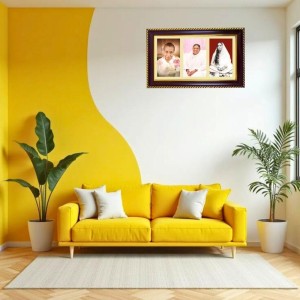 Guru Amma Photo Frame 10x6 Inch | Glossy Maroon Polystyrene Frame | Divine Wall & Table Decor | Temple Decoration & Gift Item (Pack Of 1) (F21489)