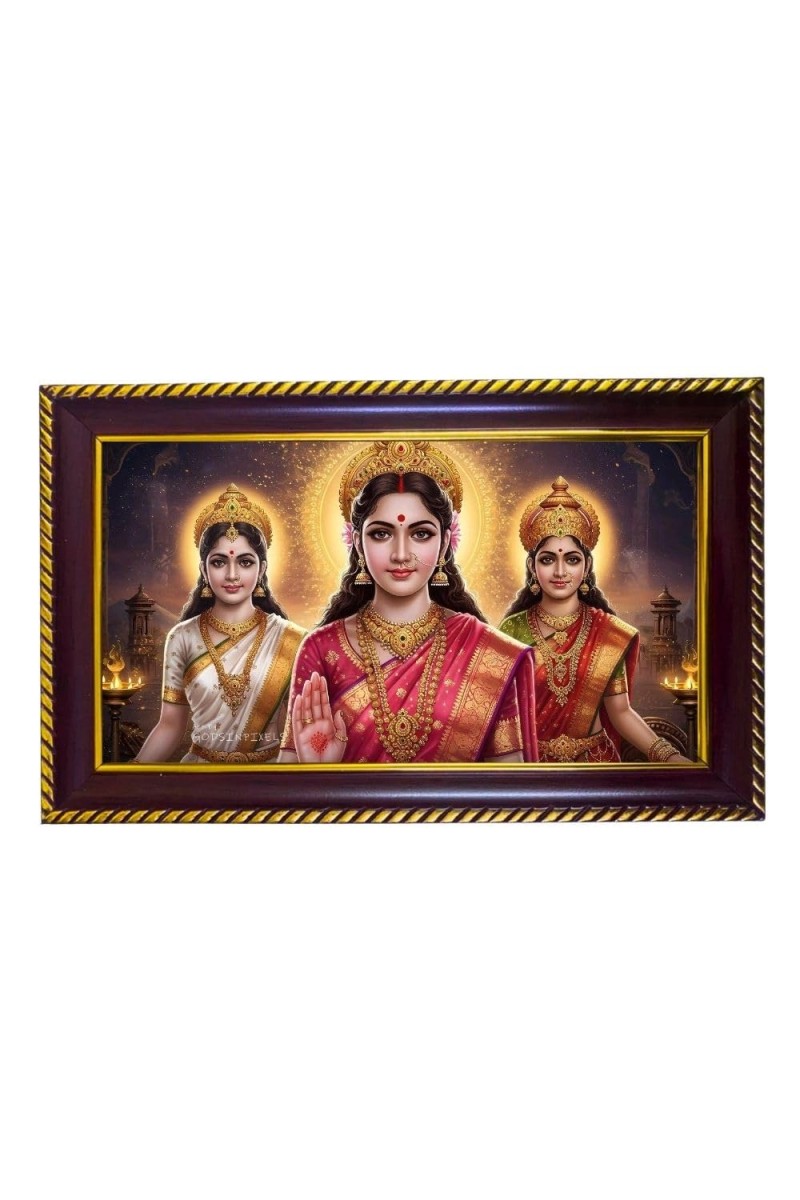 TriDevi Photo Frame 14x10 Inch | Glossy Maroon Polystyrene Frame | Divine Wall & Table Decor | Temple Decoration & Gift Item (Pack Of 1) (F20143)
