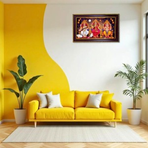 Goddess Lakshmi, Goddess Saraswati, And Lord Ganesha Photo Frame 10x6 Inch | Glossy Maroon Polystyrene Frame | Divine Wall & Table Decor | Temple Decoration & Gift Item (Pack Of 1) (F20492) Goddess Lakshmi, Goddess Saraswati, And Lord Ganesha Photo Frame 10x6 Inch | Glossy Maroon Polystyrene Frame | Divine Wall & Table Decor | Temple Decoration & Gift Item (Pack Of 1) (F20492)