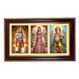 Krishna-Radha-Ganesha Photo Frame 8x4 Inch | Glossy Maroon Polystyrene Frame | Divine Wall & Table Decor | Temple Decoration & Gift Item (Pack Of 1) (F21056) Krishna-Radha-Ganesha Photo Frame 8x4 Inch | Glossy Maroon Polystyrene Frame | Divine Wall & Table Decor | Temple Decoration & Gift Item (Pack Of 1) (F21056)