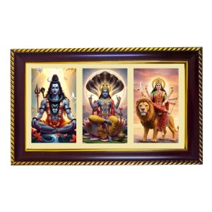 Shiva-Vishnu-Durga Photo Frame 14x10 Inch | Glossy Maroon Polystyrene Frame | Divine Wall & Table Decor | Temple Decoration & Gift Item (Pack Of 1) (F21350) Shiva-Vishnu-Durga Photo Frame 14x10 Inch | Glossy Maroon Polystyrene Frame | Divine Wall & Table Decor | Temple Decoration & Gift Item (Pack Of 1) (F21350)