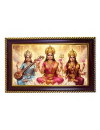 Tridevi Photo Frame 8x4 Inch | Glossy Maroon Polystyrene Frame | Divine Wall & Table Decor | Temple Decoration & Gift Item (Pack Of 1) (F20269)