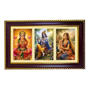 Lakshmi-Krishna-Radha Photo Frame 14x10 Inch | Glossy Maroon Polystyrene Frame | Divine Wall & Table Decor | Temple Decoration & Gift Item (Pack Of 1) (F20768) Lakshmi-Krishna-Radha Photo Frame 14x10 Inch | Glossy Maroon Polystyrene Frame | Divine Wall & Table Decor | Temple Decoration & Gift Item (Pack Of 1) (F20768)