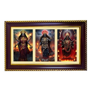 Tridevi Photo Frame 8x4 Inch | Glossy Maroon Polystyrene Frame | Divine Wall & Table Decor | Temple Decoration & Gift Item (Pack Of 1) (F21261)