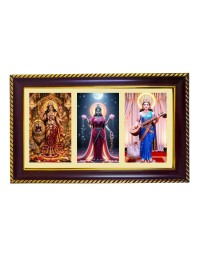 Tridevi Photo Frame 10x6 Inch | Glossy Maroon Polystyrene Frame | Divine Wall & Table Decor | Temple Decoration & Gift Item (Pack Of 1) (F21282)