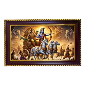 Ramayna Photo Frame 10x6 Inch | Glossy Maroon Polystyrene Frame | Divine Wall & Table Decor | Temple Decoration & Gift Item (Pack Of 1) (F20294)