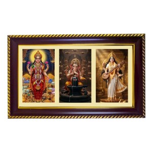 Lakshmi-Ganpati Sarswati Photo Frame 12x8 Inch | Glossy Maroon Polystyrene Frame | Divine Wall & Table Decor | Temple Decoration & Gift Item (Pack Of 1) (F21128) Lakshmi-Ganpati Sarswati Photo Frame 12x8 Inch | Glossy Maroon Polystyrene Frame | Divine Wall & Table Decor | Temple Decoration & Gift Item (Pack Of 1) (F21128)