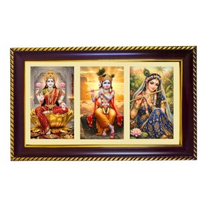 Lakshmi-Krishna-Radha Photo Frame 8x4 Inch | Glossy Maroon Polystyrene Frame | Divine Wall & Table Decor | Temple Decoration & Gift Item (Pack Of 1) (F20775) Lakshmi-Krishna-Radha Photo Frame 8x4 Inch | Glossy Maroon Polystyrene Frame | Divine Wall & Table Decor | Temple Decoration & Gift Item (Pack Of 1) (F20775)