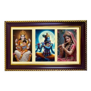 Sarswati-Krishna-Radha Photo Frame 10x6 Inch | Glossy Maroon Polystyrene Frame | Divine Wall & Table Decor | Temple Decoration & Gift Item (Pack Of 1) (F21103) Sarswati-Krishna-Radha Photo Frame 10x6 Inch | Glossy Maroon Polystyrene Frame | Divine Wall & Table Decor | Temple Decoration & Gift Item (Pack Of 1) (F21103)