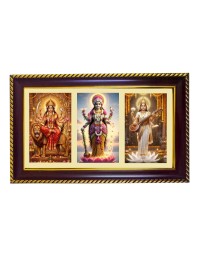Tridevi Photo Frame 8x4 Inch | Glossy Maroon Polystyrene Frame | Divine Wall & Table Decor | Temple Decoration & Gift Item (Pack Of 1) (F21283)