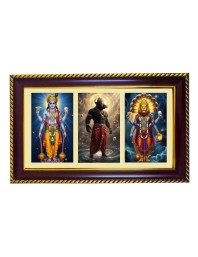 Lord Vishnu Avtar Photo Frame 10x6 Inch | Glossy Maroon Polystyrene Frame | Divine Wall & Table Decor | Temple Decoration & Gift Item (Pack Of 1) (F21026)