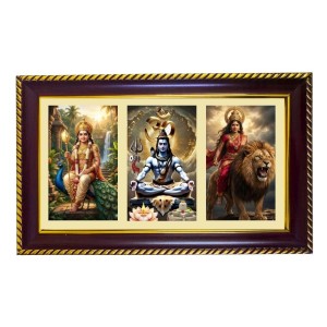 Murgun-Shiva-Parvti Photo Frame 14x10 Inch | Glossy Maroon Polystyrene Frame | Divine Wall & Table Decor | Temple Decoration & Gift Item (Pack Of 1) (F21427) Murgun-Shiva-Parvti Photo Frame 14x10 Inch | Glossy Maroon Polystyrene Frame | Divine Wall & Table Decor | Temple Decoration & Gift Item (Pack Of 1) (F21427)