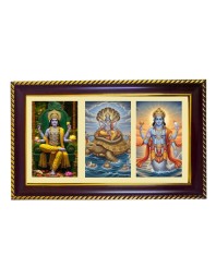 Lord Vishnu Avtar Photo Frame 12x8 Inch | Glossy Maroon Polystyrene Frame | Divine Wall & Table Decor | Temple Decoration & Gift Item (Pack Of 1) (F21022)