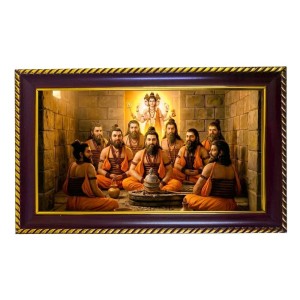 Lord Navnath Photo Frame 12x8 Inch | Glossy Maroon Polystyrene Frame | Divine Wall & Table Decor | Temple Decoration & Gift Item (Pack Of 1) (F20530)