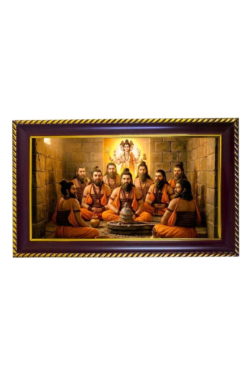 Lord Navnath Photo Frame 12x8 Inch | Glossy Maroon Polystyrene Frame | Divine Wall & Table Decor | Temple Decoration & Gift Item (Pack Of 1) (F20530)