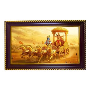 Krishna Yudh Photo Frame 8x4 Inch | Glossy Maroon Polystyrene Frame | Divine Wall & Table Decor | Temple Decoration & Gift Item (Pack Of 1) (F20156) Krishna Yudh Photo Frame 8x4 Inch | Glossy Maroon Polystyrene Frame | Divine Wall & Table Decor | Temple Decoration & Gift Item (Pack Of 1) (F20156)