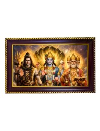 Trideev Photo Frame 8x4 Inch | Glossy Maroon Polystyrene Frame | Divine Wall & Table Decor | Temple Decoration & Gift Item (Pack Of 1) (F20295)