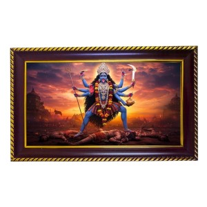 Mata Kali Photo Frame 14x10 Inch | Glossy Maroon Polystyrene Frame | Divine Wall & Table Decor | Temple Decoration & Gift Item (Pack Of 1) (F20387) Mata Kali Photo Frame 14x10 Inch | Glossy Maroon Polystyrene Frame | Divine Wall & Table Decor | Temple Decoration & Gift Item (Pack Of 1) (F20387)