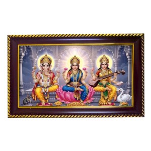 Lakshmi -Gannesha-Sarswati Photo Frame 14x10 Inch | Glossy Maroon Polystyrene Frame | Divine Wall & Table Decor | Temple Decoration & Gift Item (Pack Of 1) (F20073) Lakshmi -Gannesha-Sarswati Photo Frame 14x10 Inch | Glossy Maroon Polystyrene Frame | Divine Wall & Table Decor | Temple Decoration & Gift Item (Pack Of 1) (F20073)