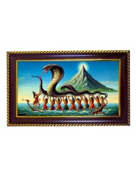 Samudrmanthan Photo Frame 10x6 Inch | Glossy Maroon Polystyrene Frame | Divine Wall & Table Decor | Temple Decoration & Gift Item (Pack Of 1) (F20363)