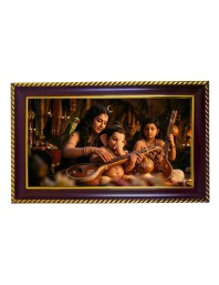 Lord Ganesh Photo Frame 8x4 Inch | Glossy Maroon Polystyrene Frame | Divine Wall & Table Decor | Temple Decoration & Gift Item (Pack Of 1) (F20588)