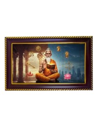 Guru Photo Frame 14x10 Inch | Glossy Maroon Polystyrene Frame | Divine Wall & Table Decor | Temple Decoration & Gift Item (Pack Of 1) (F20328)