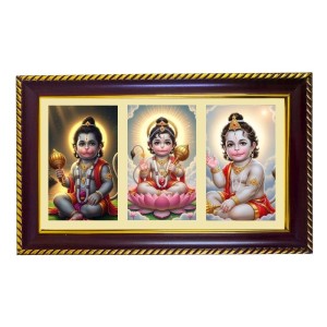 Hanuman Photo Frame 10x6 Inch | Glossy Maroon Polystyrene Frame | Divine Wall & Table Decor | Temple Decoration & Gift Item (Pack Of 1) (F21068)